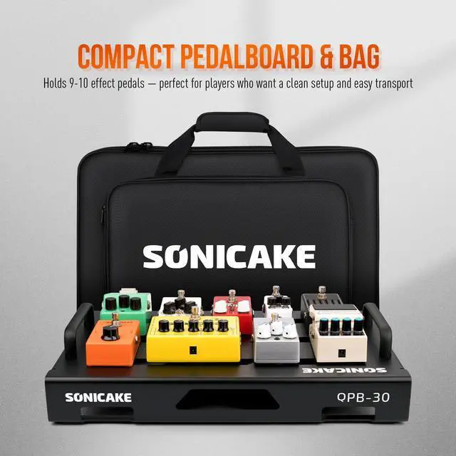 Alt view image 2 of 7 - 18" Guitar Pedal Board, Guitar Effects Light Aluminum Alloy Pedalboard 18"x 12.7" with Carry Bag, Included Pedals Mountain Tape, Cable Tie & Screwdriver (L Pedal with Bag)