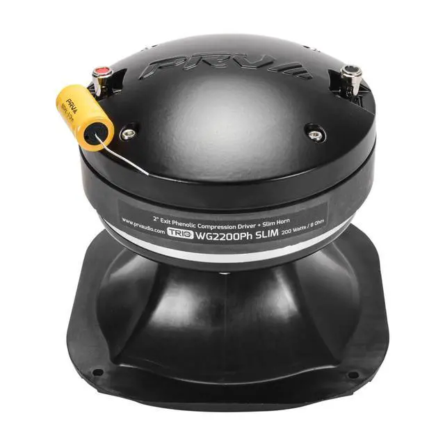 Alt view image 3 of 7 - 2" Exit Midrange Compression Driver + Horn WG2200Ph Slim 200 Watts 8 Ohm 109 dB, Shallow Profile Aluminum Horn + Ferrite Phenolic Driver