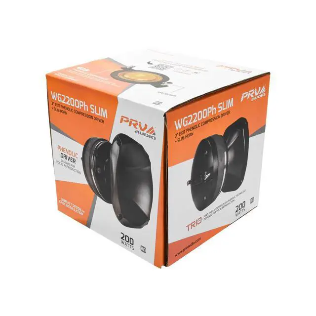 Alt view image 6 of 7 - 2" Exit Midrange Compression Driver + Horn WG2200Ph Slim 200 Watts 8 Ohm 109 dB, Shallow Profile Aluminum Horn + Ferrite Phenolic Driver