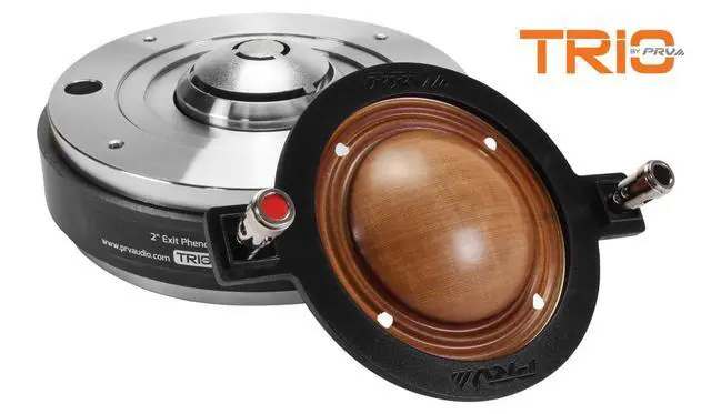 Alt view image 7 of 7 - 2" Exit Midrange Compression Driver + Horn WG2200Ph Slim 200 Watts 8 Ohm 109 dB, Shallow Profile Aluminum Horn + Ferrite Phenolic Driver