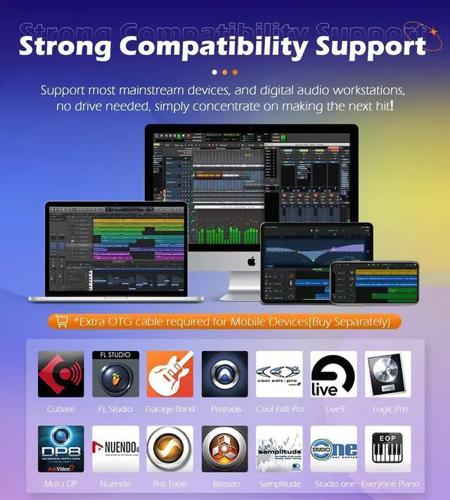 Alt view image 4 of 7 - MIDI Pad Controller for Music Producers Musicians with 16 RGB Pads | 16 velocity-sensitive RGB pads, with a carrying case, suitable for beat creation, studio recording, & live stage performance