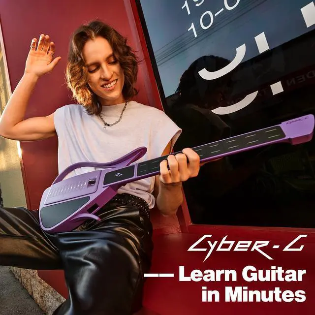 Alt view image 2 of 7 - Enya Stringless Smart Guitar with Built-In Speaker & Drum | App-Controlled Chords,Hundreds of Instrument Sounds,Portable Foldable Travel Guitar,Quick-Learn for Adults/Beginners