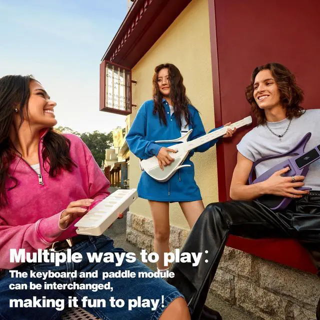 Alt view image 3 of 7 - Enya Stringless Smart Guitar with Built-In Speaker & Drum | App-Controlled Chords,Hundreds of Instrument Sounds,Portable Foldable Travel Guitar,Quick-Learn for Adults/Beginners