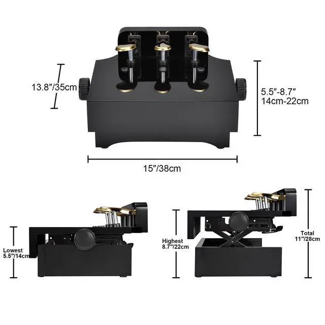 Alt view image 4 of 6 - Adjustable Piano Pedal Extender, Solid Wood with 3 Pedals,White | Adjustable Piano Foot Pedal Extender,no assembly required,Designed for Beginners,Compatible with most pianos