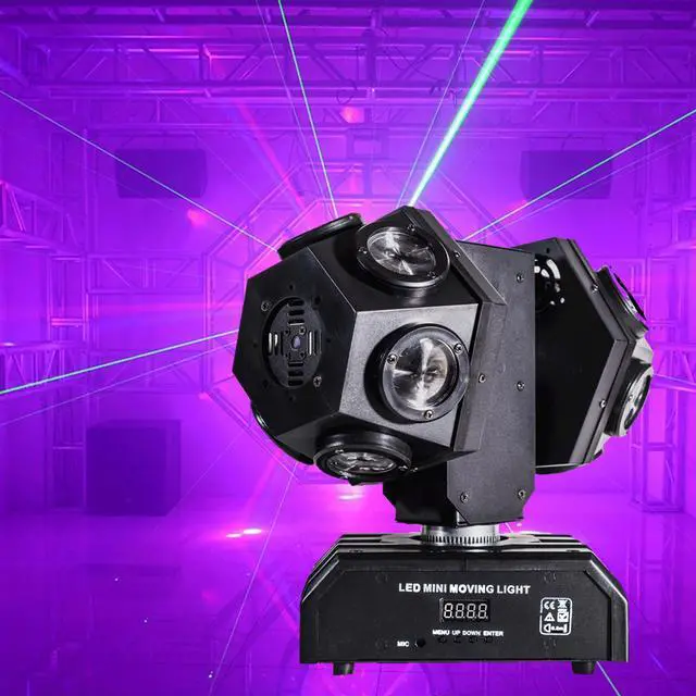 Main image of Moving Head DJ Light with Rotating Beam - Stage Light, Sound Activated, DMX512, Perfect for DJ, KTV, Disco, Party, Wedding, Festival