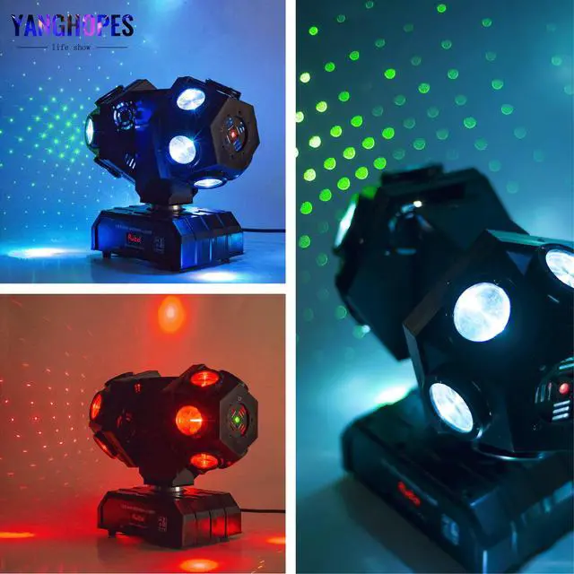 Alt view image 2 of 7 - Moving Head DJ Light with Rotating Beam - Stage Light, Sound Activated, DMX512, Perfect for DJ, KTV, Disco, Party, Wedding, Festival