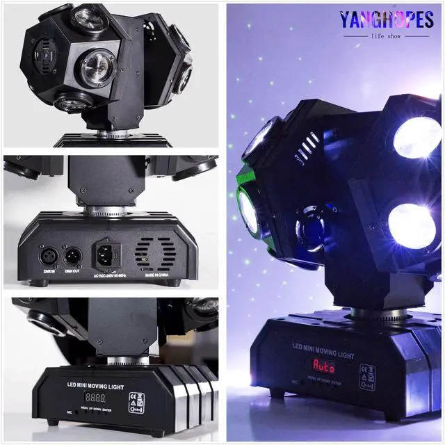 Alt view image 3 of 7 - Moving Head DJ Light with Rotating Beam - Stage Light, Sound Activated, DMX512, Perfect for DJ, KTV, Disco, Party, Wedding, Festival
