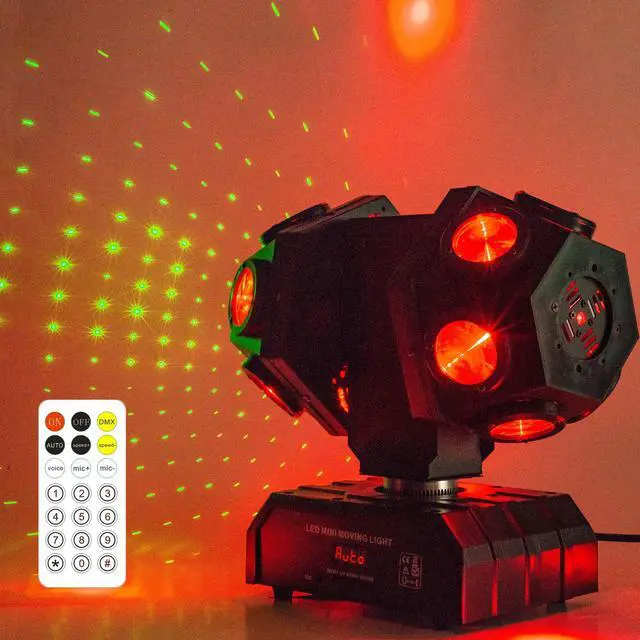 Alt view image 5 of 7 - Moving Head DJ Light with Rotating Beam - Stage Light, Sound Activated, DMX512, Perfect for DJ, KTV, Disco, Party, Wedding, Festival