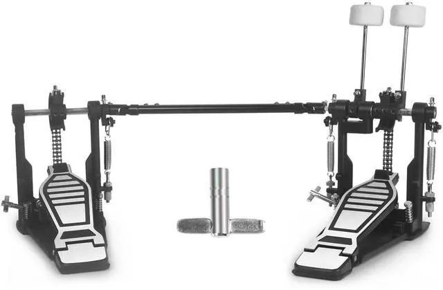 Main image of Double Kick Bass Drum Pedal Heavy-Duty Double Chain Bass Pedal Foot | Twin Chain Drive Percussion Hardware & 4-Sided Beater Heads | Electric Drum Set Double Bass Pedal for Pro Drummers