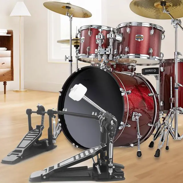 Alt view image 6 of 7 - Double Kick Bass Drum Pedal Heavy-Duty Double Chain Bass Pedal Foot | Twin Chain Drive Percussion Hardware & 4-Sided Beater Heads | Electric Drum Set Double Bass Pedal for Pro Drummers