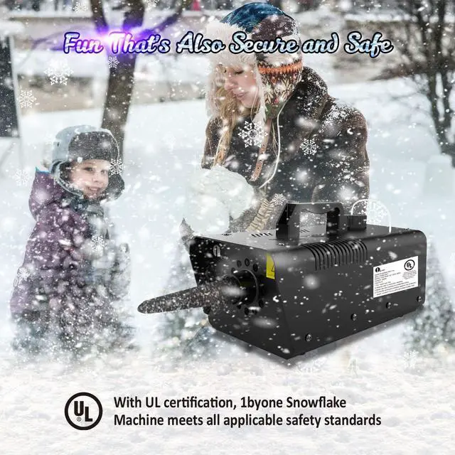 Alt view image 3 of 6 - 650W Snow Machine with Wired Remote Control | Great Snowflakes Machine for Kids, Christmas Parties, Parades, Outputs 2000CFM