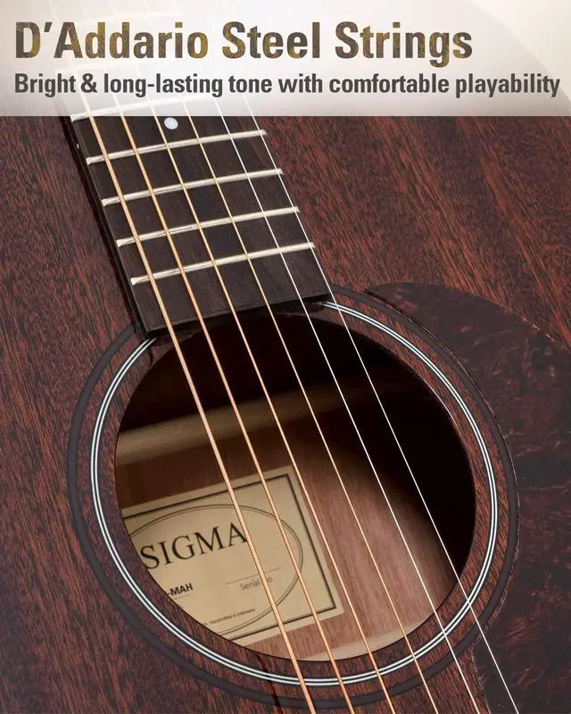 Alt view image 3 of 6 - 41 Acoustic Guitar, Dreadnought, 4/4 Full-Size, with Name Brand EXP16 Strings, Solid Mahogany Top, Natural Gloss, Mahogany Back & Sides, Right(30D)