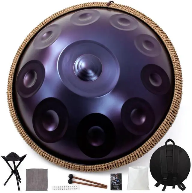 Main image of Handpan Drum 19 Inch for Beginners 10 Notes - Hand Pan Drum(Purple) | Hand Drum D Minor Kurd 432Hz Professional Hand Pan,Handpan Instrument,Premium Steel Drum