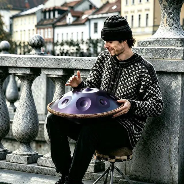Alt view image 7 of 7 - Handpan Drum 19 Inch for Beginners 10 Notes - Hand Pan Drum(Purple) | Hand Drum D Minor Kurd 432Hz Professional Hand Pan,Handpan Instrument,Premium Steel Drum