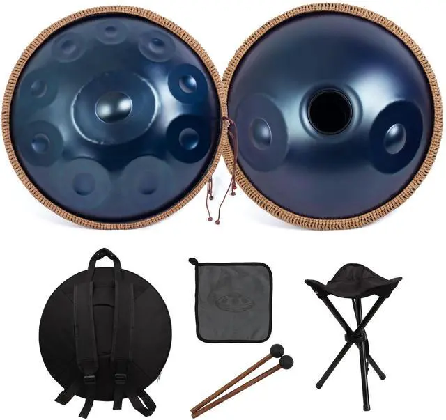 Main image of Handpan Drum 19 Inch for Beginners 10 Notes - Hand Pan Drum(Blue) | Hand Drum D Minor Kurd 432Hz Professional Hand Pan,Handpan Instrument,Premium Steel Drum