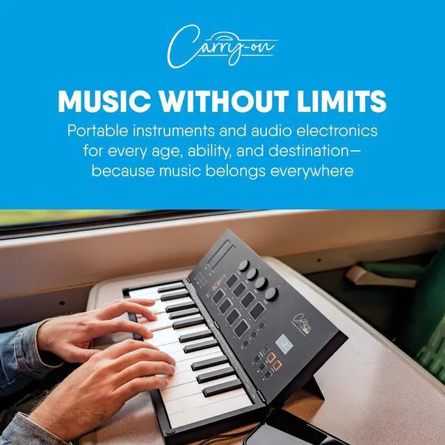 Alt view image 7 of 7 - Folding MIDI Controller 25 - MIDI over Bluetooth &USB Ultra-Portable Keyboard Controller - Built-In Battery for Professional Music Production - Compatible with Mac, PC, iOS