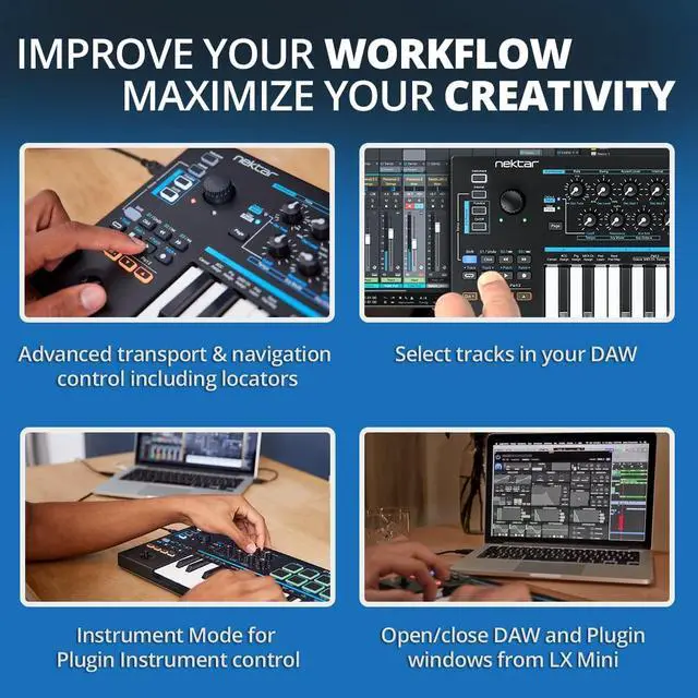 Alt view image 5 of 7 - Impact LX Mini - USB MIDI Controller Keyboard with DAW Integration Black
