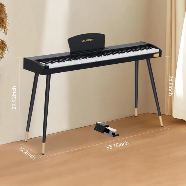 Alt view image 2 of 6 - 88 Keys Digital Piano, Electric Piano Full-size Semi Weighted Keyboard For Beginners, 128 Tones & Rhythms, MIDI/USB Connectivity, Headphone Jack