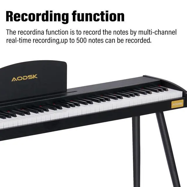 Alt view image 4 of 6 - 88 Keys Digital Piano, Electric Piano Full-size Semi Weighted Keyboard For Beginners, 128 Tones & Rhythms, MIDI/USB Connectivity, Headphone Jack