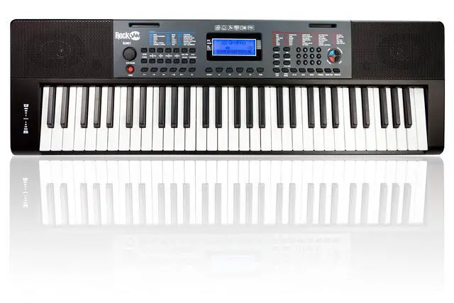 Alt view image 2 of 7 - RJ461 61 Key Keyboard Piano with Pitch Bend for Beginners | Beginner electric keyboard piano with pitch bend, power supply, note stickers and Simply Piano lessons for all ages
