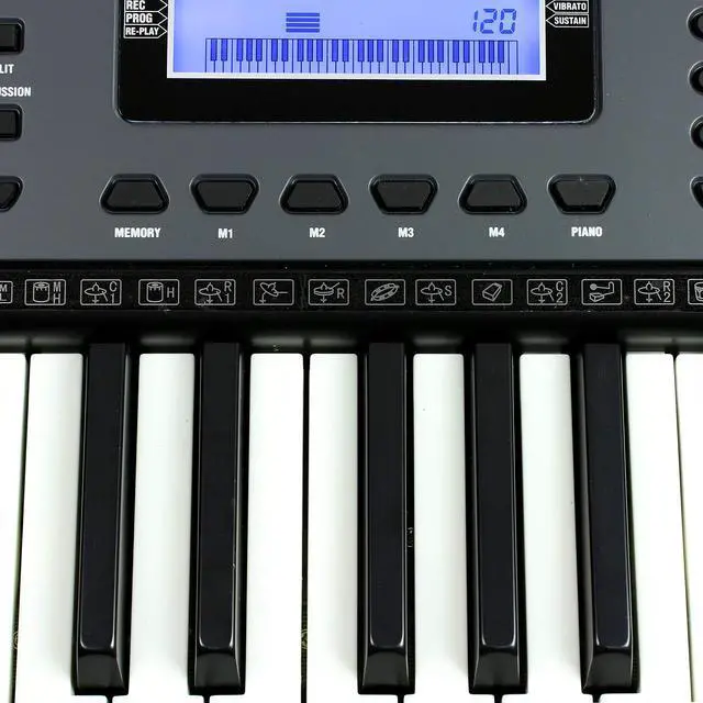 Alt view image 4 of 7 - RJ461 61 Key Keyboard Piano with Pitch Bend for Beginners | Beginner electric keyboard piano with pitch bend, power supply, note stickers and Simply Piano lessons for all ages