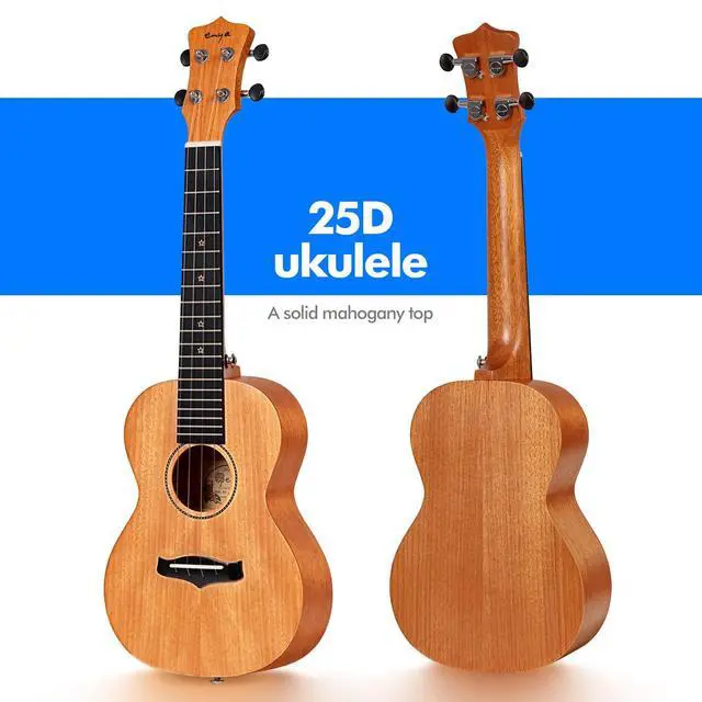 Alt view image 2 of 6 - EUC-25D 23 Inch Concert Ukulele, Solid Mahogany Top, Natural | Beginner Ukulele Kit with Gig Bag, Capo, Strap and Picks, for Adults, Students, Lessons, Practice and Travel