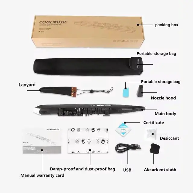 Alt view image 7 of 7 - S1 Professional Performance Saxophone, Wireless Electronic Wind Instrument, Digital Synthesizer Aerophone Portable