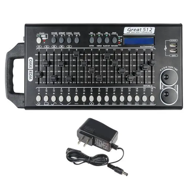 Alt view image 2 of 7 - DMX 512 Stage Light Controller - 512 Channel DMX Lights Controller with Built-in Program and RDM Dip Switch Function