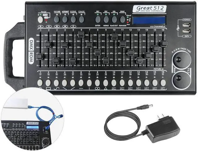 Main image of DMX 512 Stage Light Controller - 512 Channel DMX Lights Controller with Built-in Program and RDM Dip Switch Function