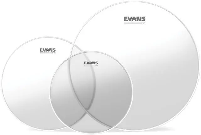 Main image of G1 Clear Fusion Tompack Drumheads 10, 12, 14" | tom packs deliver balanced tone, consistent response, durable performance and reliable sound for studio and stage