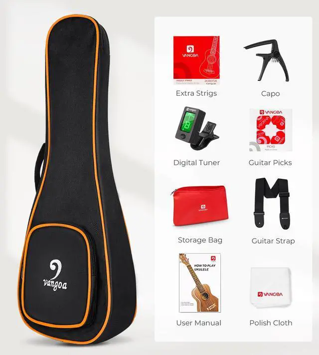 Alt view image 6 of 7 - Tenor Ukulele for Beginners, 26 Inch Ukulele Kit Mahogany Bundle Professional Hawaiian Starter Uke Kit with Gig Bag, Red