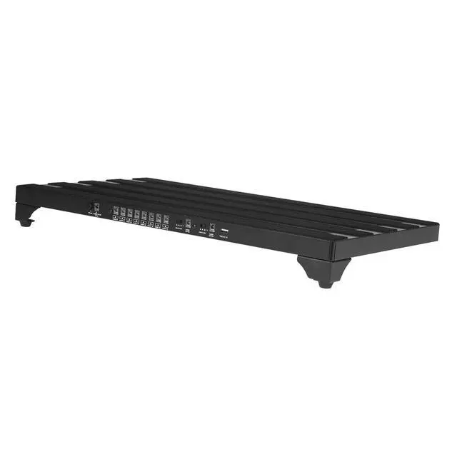 Alt view image 2 of 7 - 22" x 12.5" Guitar Pedal Board with Built-in Power Supply | 10 DC Outputs, 9/12/18V, Includes Mounting Tapes, Lightweight