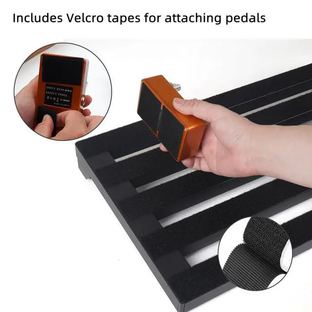 Alt view image 5 of 7 - 22" x 12.5" Guitar Pedal Board with Built-in Power Supply | 10 DC Outputs, 9/12/18V, Includes Mounting Tapes, Lightweight