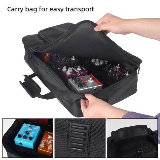 Alt view image 6 of 7 - 22" x 12.5" Guitar Pedal Board with Built-in Power Supply | 10 DC Outputs, 9/12/18V, Includes Mounting Tapes, Lightweight
