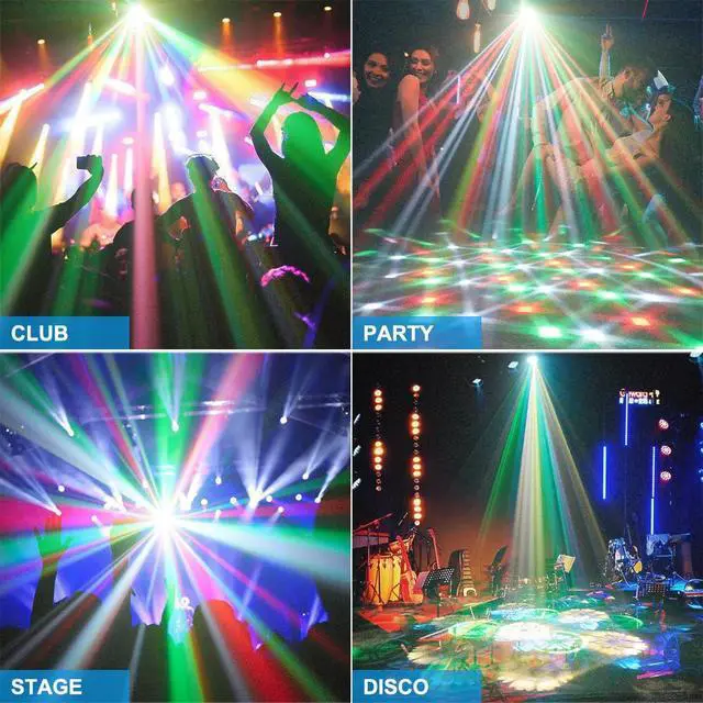 Alt view image 5 of 7 - Mini Moving Head Light, 30W Compact Led DJ Stage Lights Moving Head Beam Spot with Halo Effects, Remote/ DMX512/ Sound Control for Wedding DJ Party Disco Club Small Venues