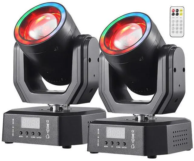 Main image of Mini Moving Head Light, 30W Compact Led DJ Stage Lights Moving Head Beam with Halo Effects, Remote/ DMX512/ Sound Control for Wedding DJ Party Disco Club Small Venues