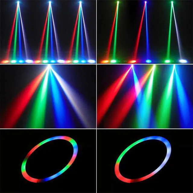 Alt view image 2 of 7 - Mini Moving Head Light, 30W Compact Led DJ Stage Lights Moving Head Beam with Halo Effects, Remote/ DMX512/ Sound Control for Wedding DJ Party Disco Club Small Venues
