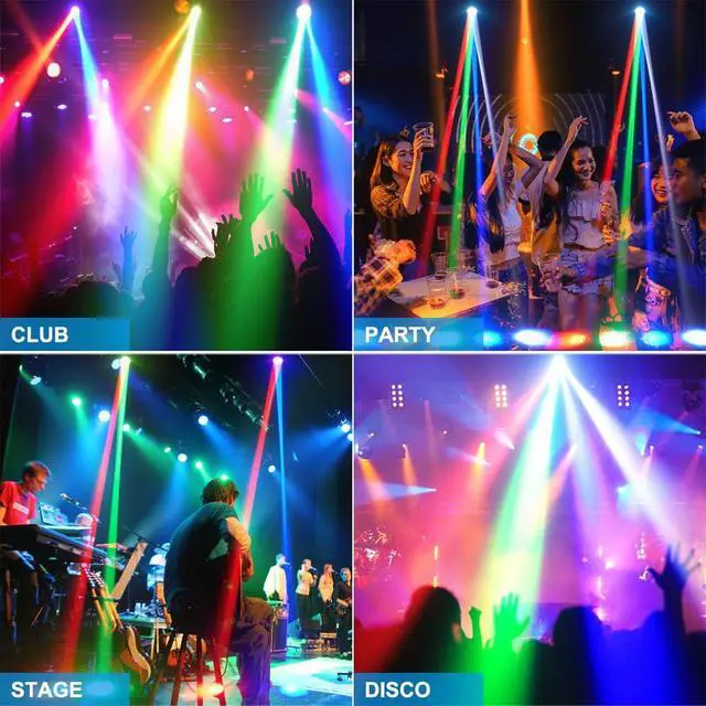Alt view image 5 of 7 - Mini Moving Head Light, 30W Compact Led DJ Stage Lights Moving Head Beam with Halo Effects, Remote/ DMX512/ Sound Control for Wedding DJ Party Disco Club Small Venues