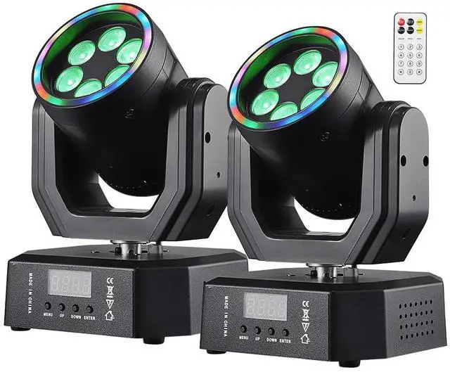Main image of Mini Moving Head Light, 30W Compact Led DJ Stage Lights Moving Head Wash with Halo Effects, Remote/ DMX512/ Sound Control for Wedding DJ Party Disco Club Small Venues
