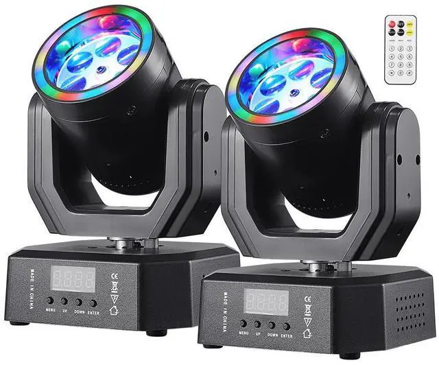 Main image of Mini Moving Head Light, 30W Compact Led DJ Stage Lights Moving Head Bee-Eyes with Halo Effects, Remote/ DMX512/ Sound Control for Wedding DJ Party Disco Club Small Venues