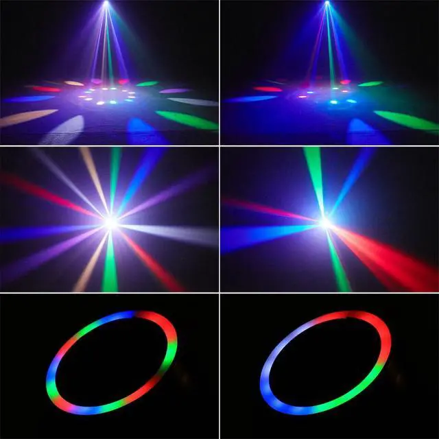 Alt view image 2 of 7 - Mini Moving Head Light, 30W Compact Led DJ Stage Lights Moving Head Bee-Eyes with Halo Effects, Remote/ DMX512/ Sound Control for Wedding DJ Party Disco Club Small Venues