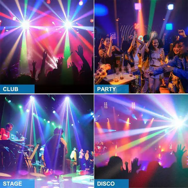 Alt view image 5 of 7 - Mini Moving Head Light, 30W Compact Led DJ Stage Lights Moving Head Bee-Eyes with Halo Effects, Remote/ DMX512/ Sound Control for Wedding DJ Party Disco Club Small Venues