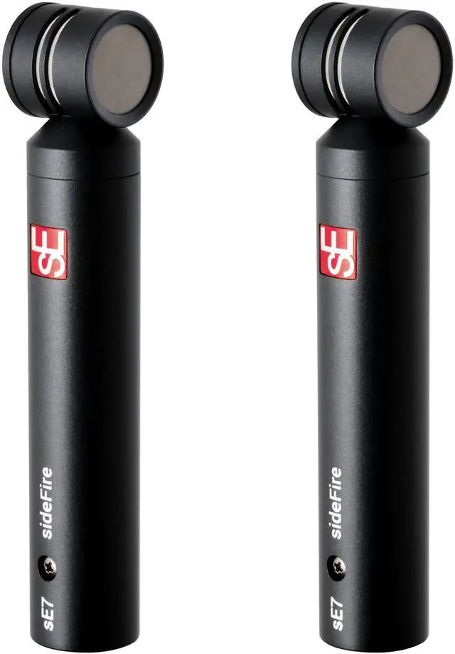 Main image of sE7 sideFire XLR Small Diaphragm Condenser Microphone with 90° Rotated Capsule - Professional Instrument Microphone for Drums & Guitar in Studio or on Stage - Music Recording Mic, Pair