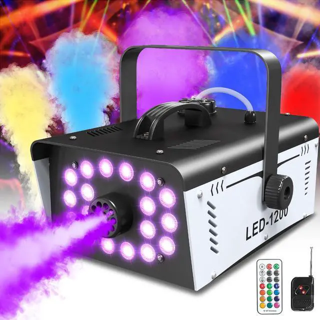 Main image of 1200W Fog Machine Halloween Outdoor, 18 Lights 6000 CFM Smoke Machine Fog | Indoor Fog Machine with Remote for Wedding Party DJ Disco