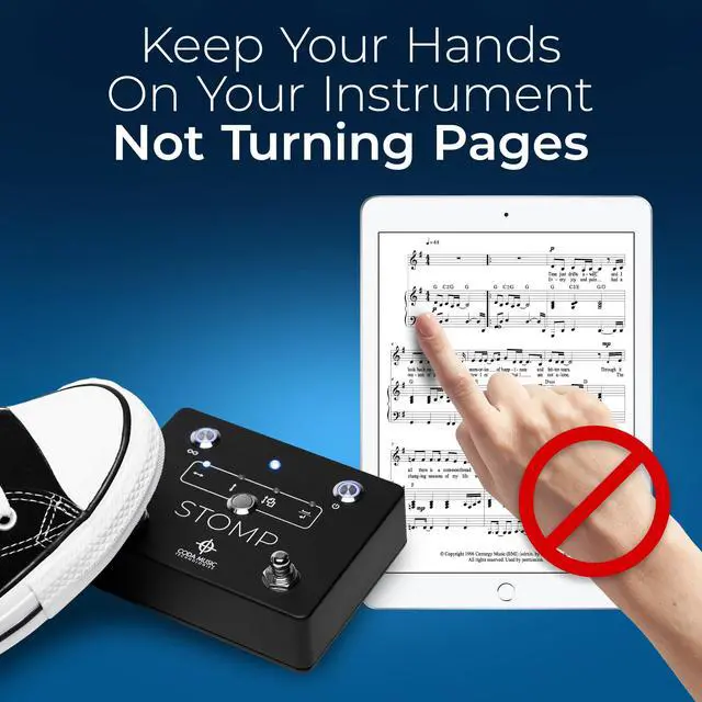 Alt view image 2 of 7 - Stomp Bluetooth Page Turner for iPad & Tablets, Hands-Free Foot Pedal | Wireless Bluetooth Page Turner Pedal Compatible with iOS, Kindle Fire, iPhone, iPad, Mac and Android