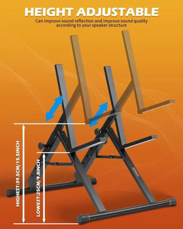 Alt view image 2 of 7 - SAT-03 High-Profile Tilt-Back Guitar Amp Stand, Black | Fully collapsible guitar combo speaker stand