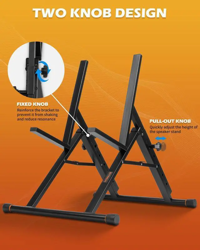 Alt view image 3 of 7 - SAT-03 High-Profile Tilt-Back Guitar Amp Stand, Black | Fully collapsible guitar combo speaker stand