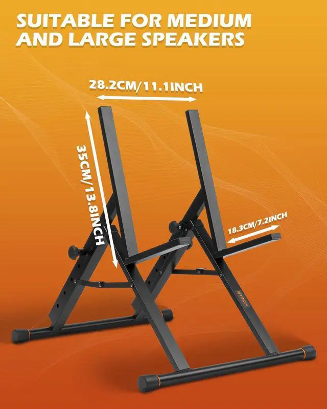 Alt view image 4 of 7 - SAT-03 High-Profile Tilt-Back Guitar Amp Stand, Black | Fully collapsible guitar combo speaker stand