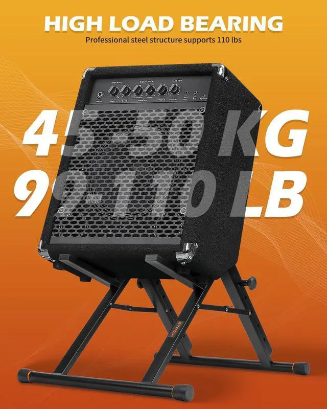 Alt view image 5 of 7 - SAT-03 High-Profile Tilt-Back Guitar Amp Stand, Black | Fully collapsible guitar combo speaker stand