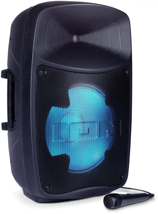 Main image of Pro Glow Ultra 300W Bluetooth PA Party Speaker with Lights | Party Lights, Karaoke Mic, USB Charging and Playback, App Control, for Karaoke and Parties